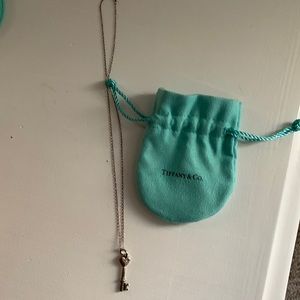 Tiffany heart key mini with diamind pendant necklace